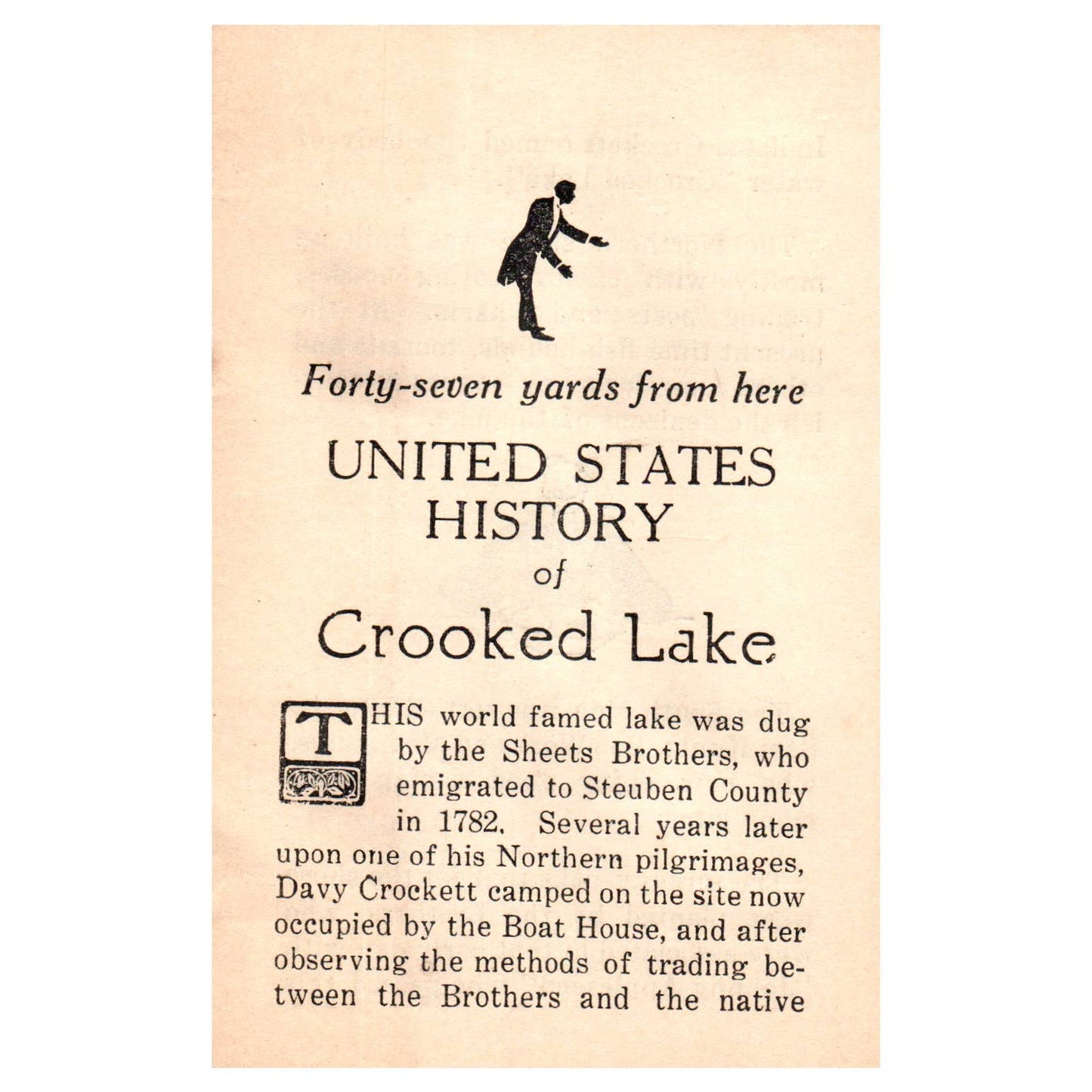 1920s The United States History of Crooked Lake Booklet Steuben County IN SE4