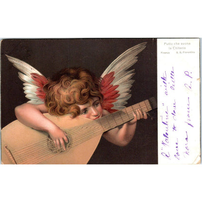 Putto Che Suona La Chitarra - Original Postcard TJ7-RP1