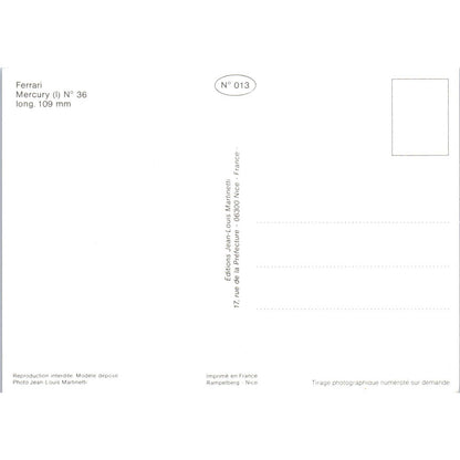 Ferrari Mercury N 36 French Toy Race Car Original Postcard TK1-P18