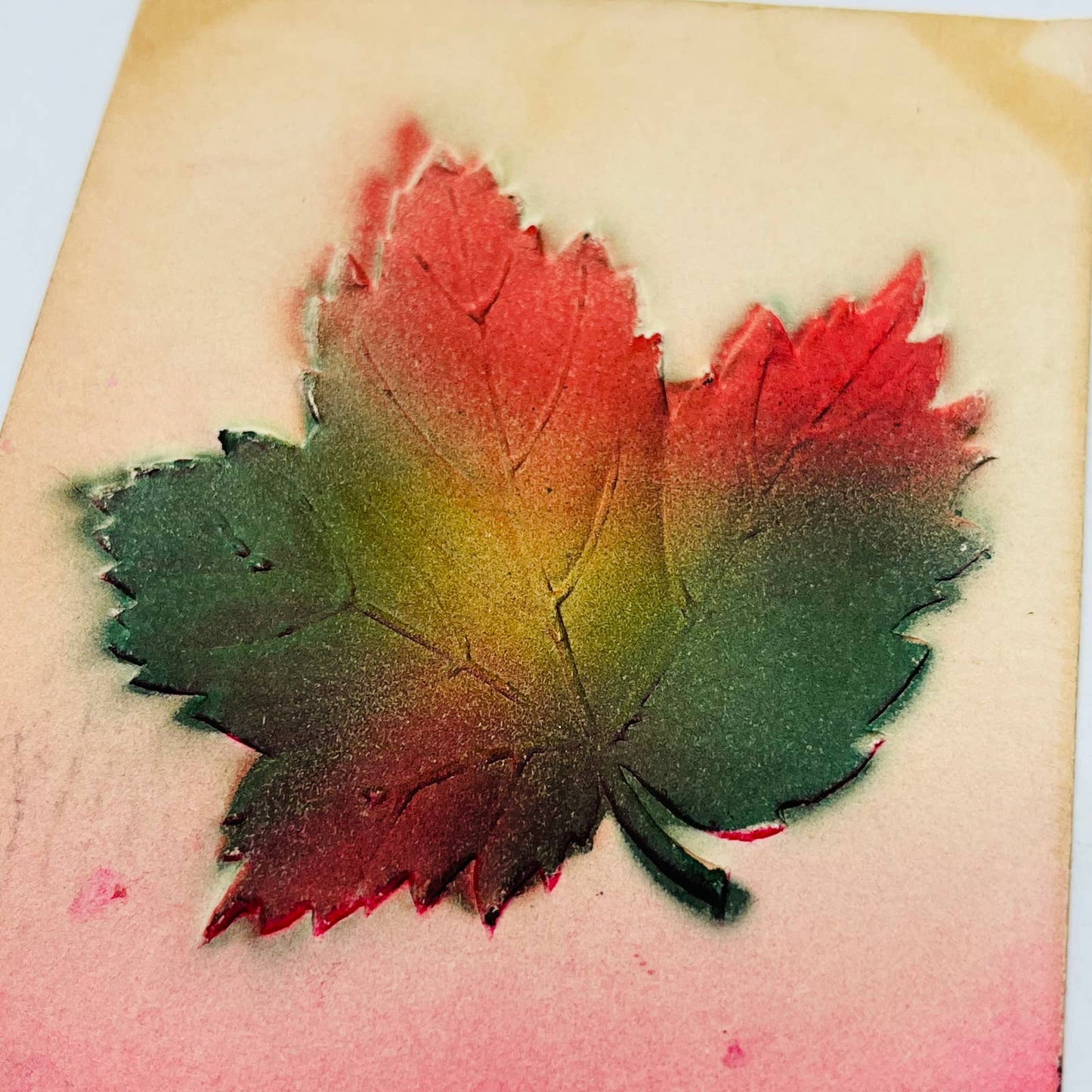 1910s Post Card Embossed Airbrushed Maple Leaf PA6