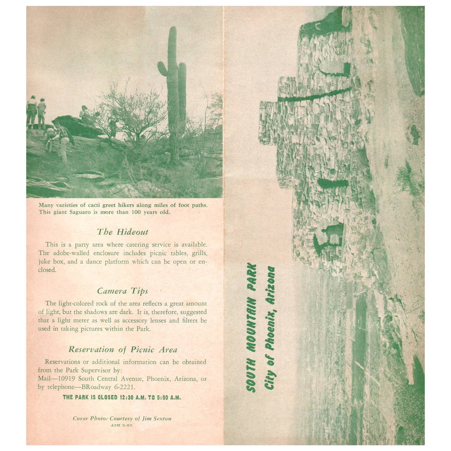 1960 Travel Brochure South Mountain Park, Phoenix Arizona SE4