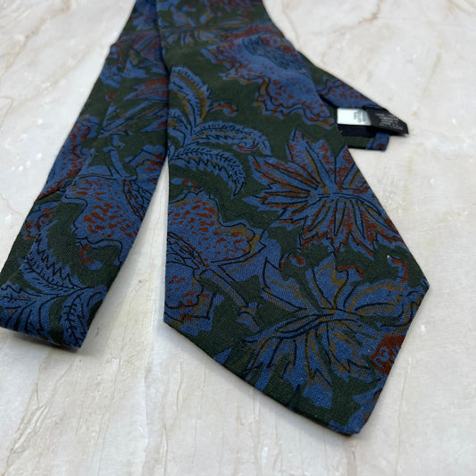 Retro Men's New NWT Ron Chereskin Blue Floral Cotton Necktie Tie TK3