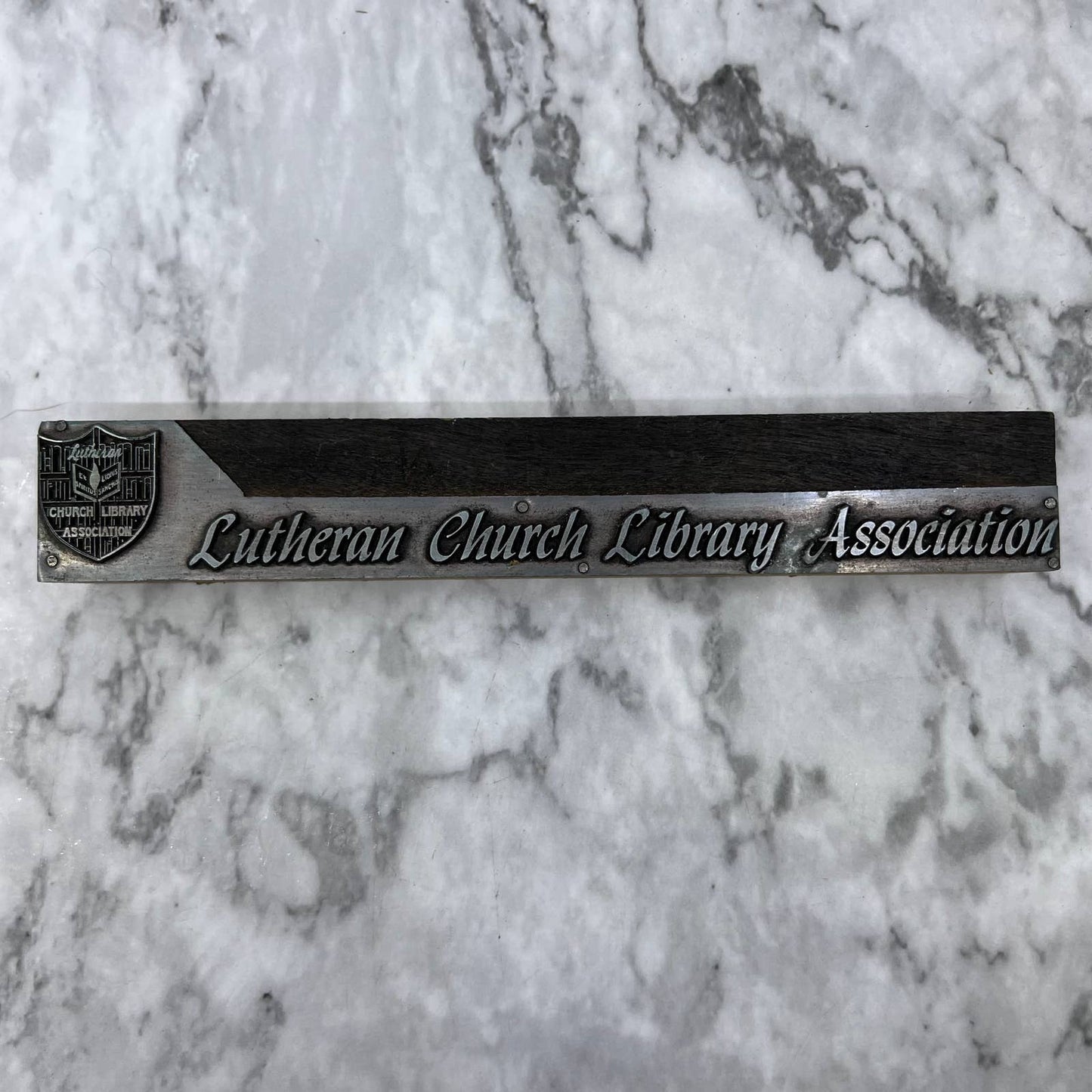 Vintage Letterpress Printers Block Plate Lutheran Church Library Association TJ5