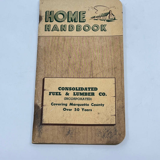 1954 Home Handbook Consolidated Fuel & Lumber Marquette County MI TF9