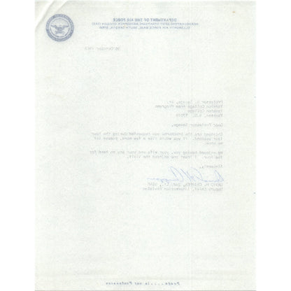 Department of the Air Force Letterhead Memo David H. Crippen 1967 B16