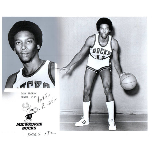 1976 Press Photo Basketball NBA Milwaukee Bucks Gary Brokaw 8x10" AD3