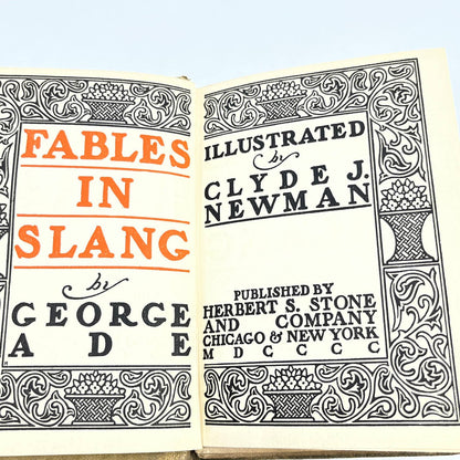 Fables in Slang by George Ade Illustrated by Clyde J Newman 1899 TF6