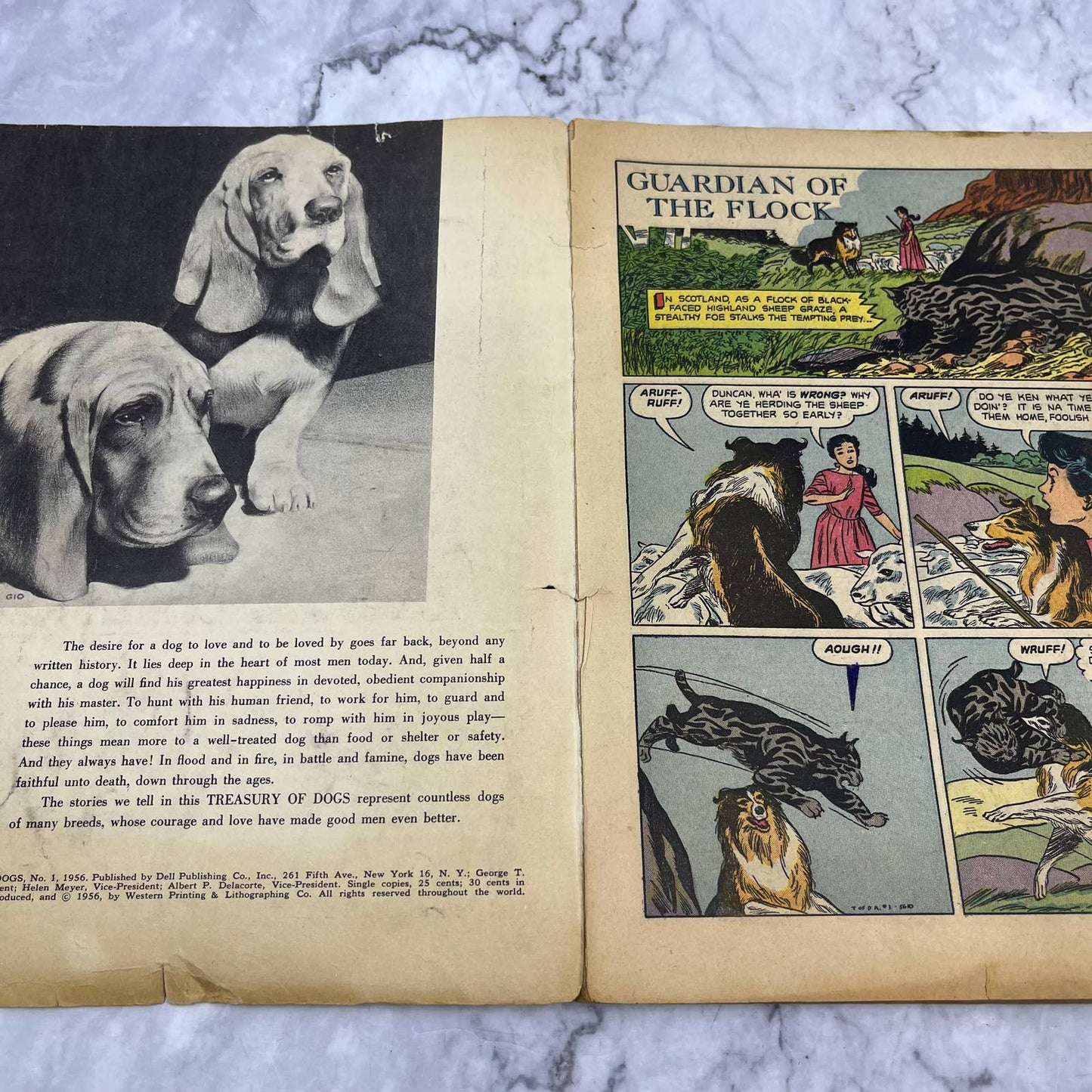 Vintage A Treasury of Dogs Comic Book Dell 1956 TJ3