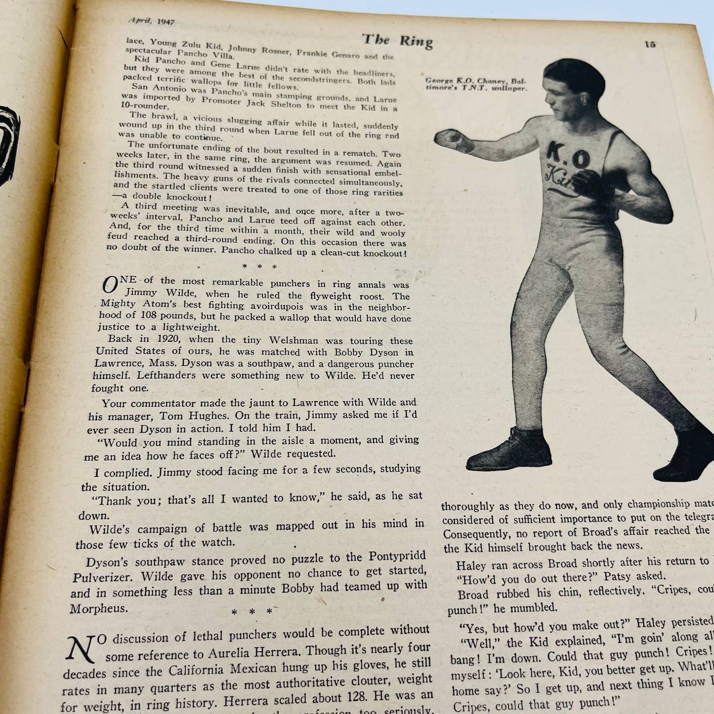 1947 Apr- The Ring Boxing Magazine – Marcel Cerdan Cover Cuba Louis Graziano TA5