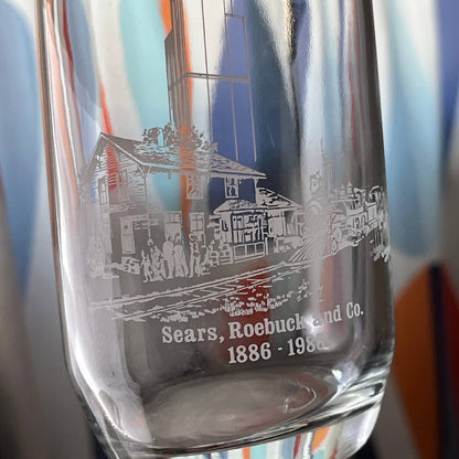 Sears Roebuck & Co 100 Year Centennial 6” Highball Drinking Glass 1886-1986 TJ8