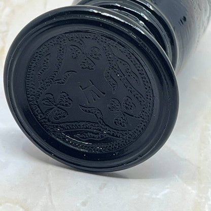 Hazel Atlas Black Onyx Ovide Depression Glass Salt & Pepper Shaker 1930s TC5-S1
