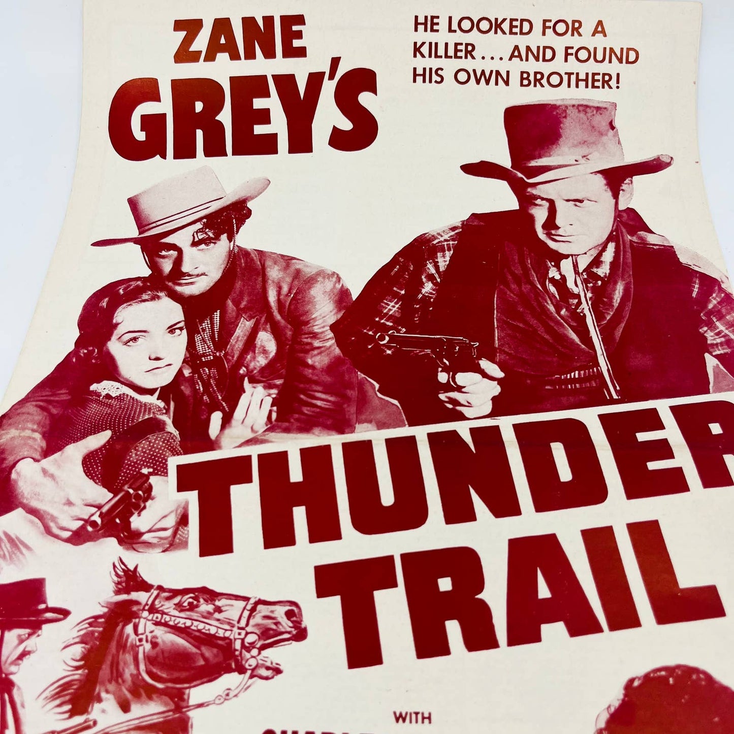 Zane Grey's Thunder Trail Original Pressbook Charles Bickford 11x17 FL1