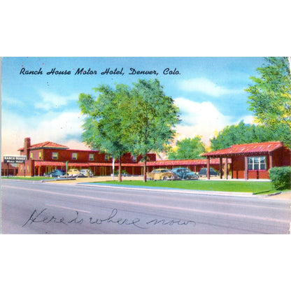 Ranch House Motor Hotel Church Denver Colorado Original Postcard TK1-29