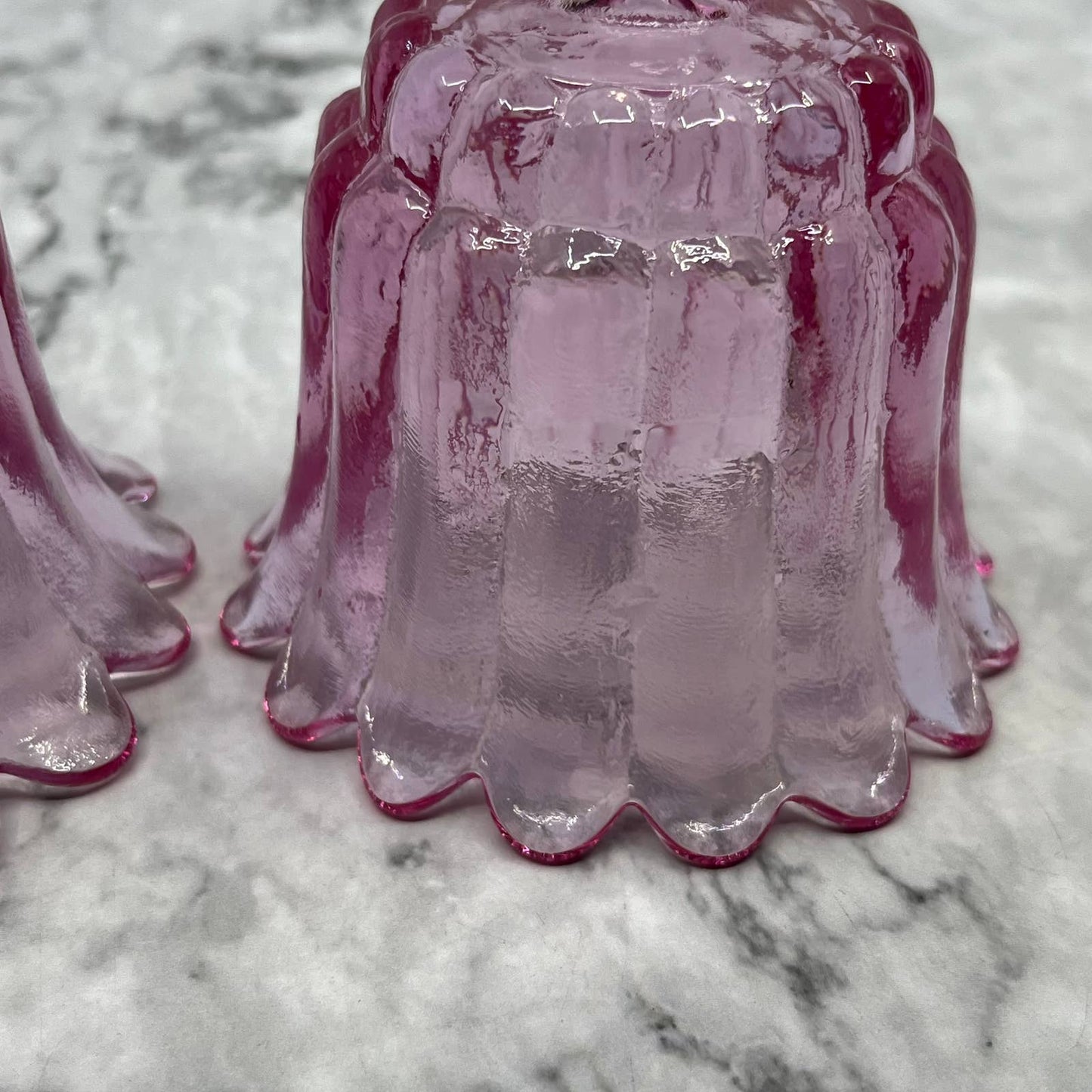 Pink Scalloped Peg Sconce Votive Cup Candle Holder Set of 2 TH5