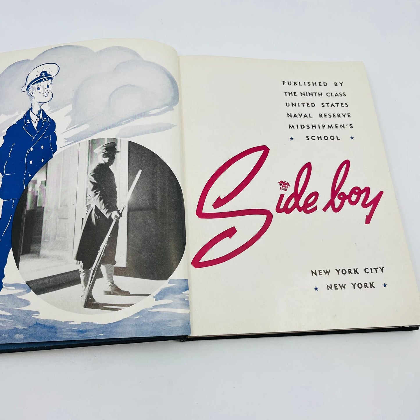 1942 WWII Side Boy US Naval Reserve Midshipmen's School Yearbook New York NY BA1