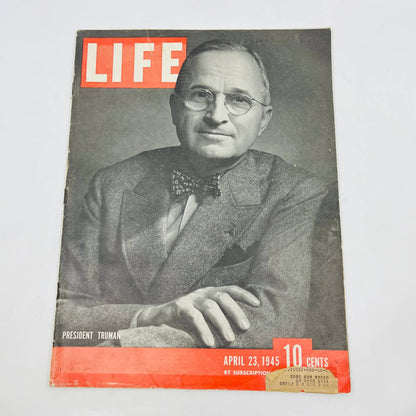 LIFE Magazine - April 23, 1945 - WWII, Truman, FDR death, Hitler, Phillies TD8