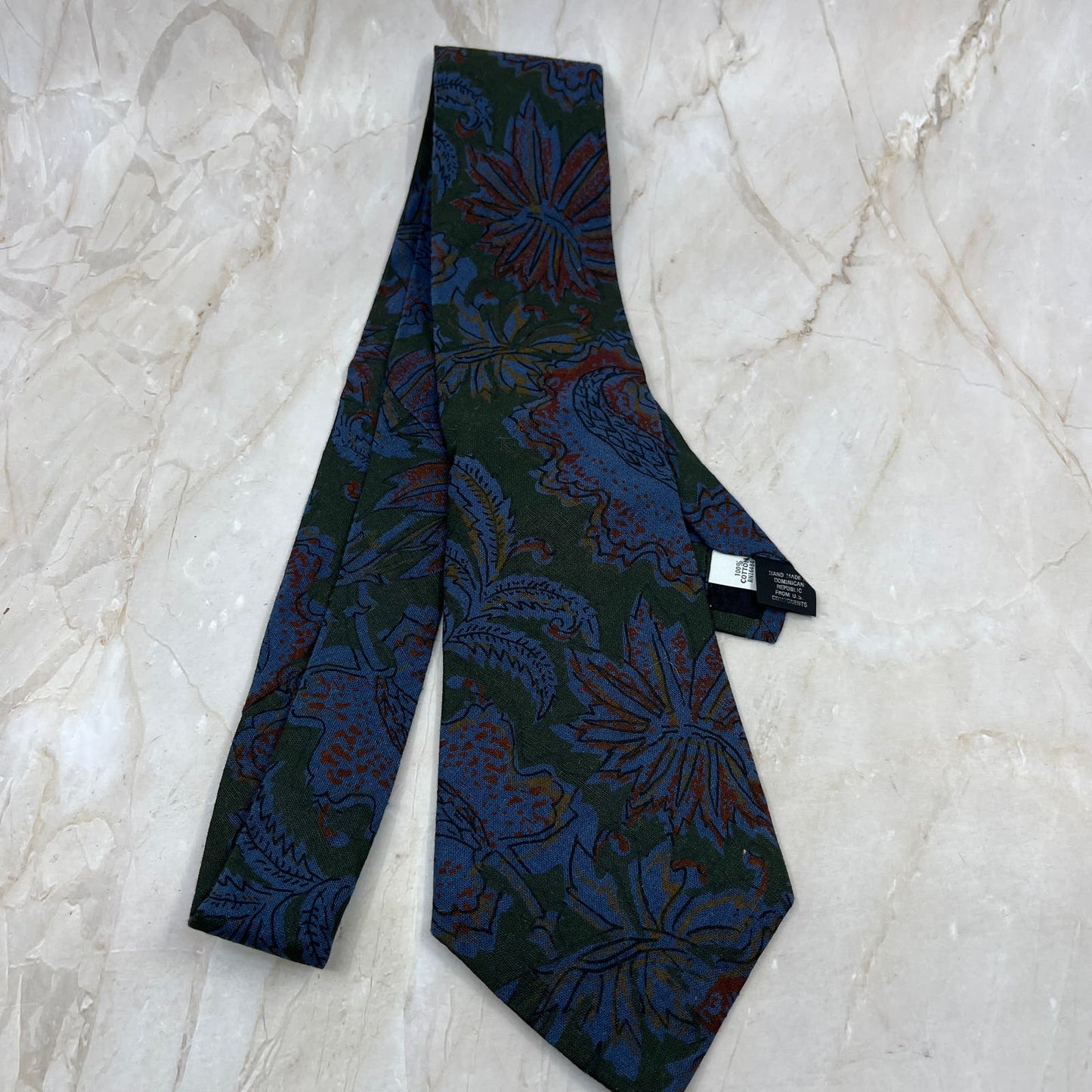 Retro Men's New NWT Ron Chereskin Blue Floral Cotton Necktie Tie TJ9