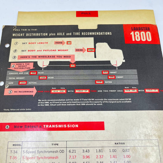 1963 IH Loadstar 1800/1890 Tractor Selector Weight Distribution Calculator TF8