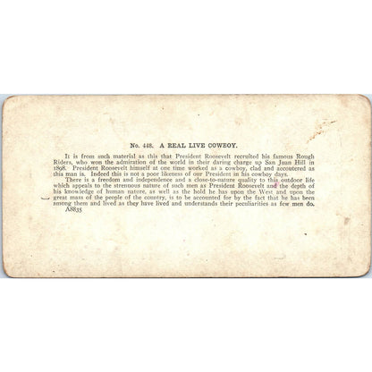 Victorian - A Real Live Cowboy on Horse - Antique Stereoview Card TJ1-C1