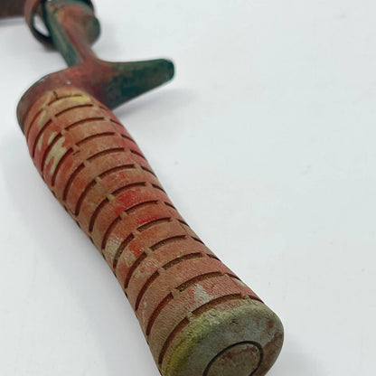 Vintage Red Rubber Pistol Grip Fishing Rod Handle TE2-9