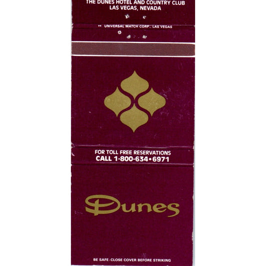 The Dunes Hotel & Country Club Las Vegas NV Advertising Matchbook Cover MM9-7