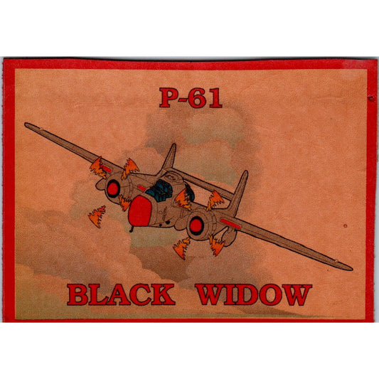 Vintage P-61 Black Widow Leather Military Insignia Leather Lingo 3x4.5" PX1