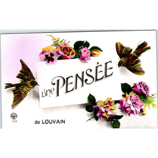 Une Pensee de Louvain A. Noyer French Original Postcard P2-7