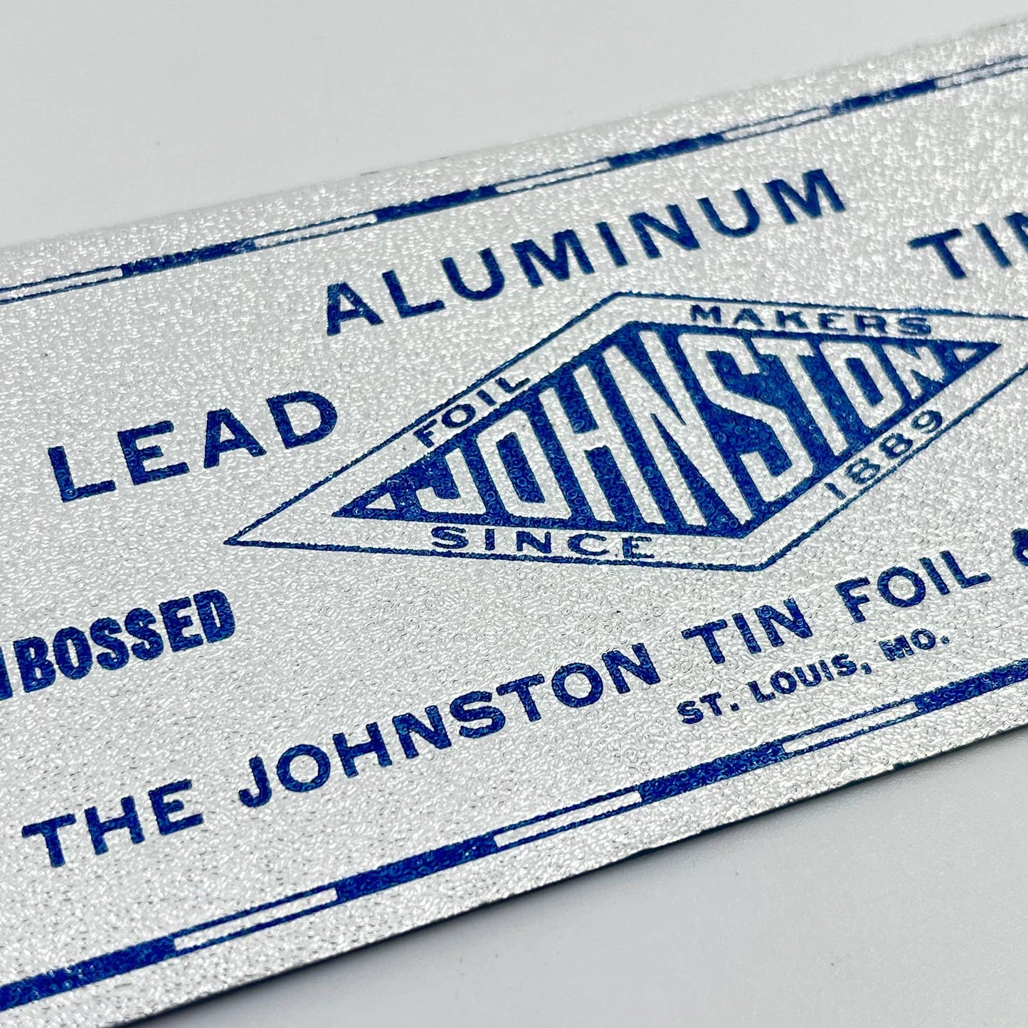 1930s Blotter Card Johnston Tin Foil & Metal Co. Metallic St. Louis MO SC6