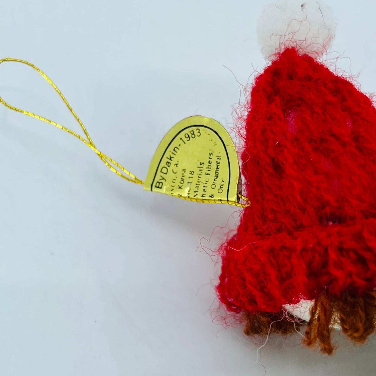 Dakin Fun Farm Christmas Ornament  Stuffed Elf With Bell 1983 SA5