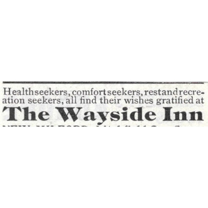 The Wayside Inn New Milford CT J.L. Castle - 1903 Original Ad AK5-S30