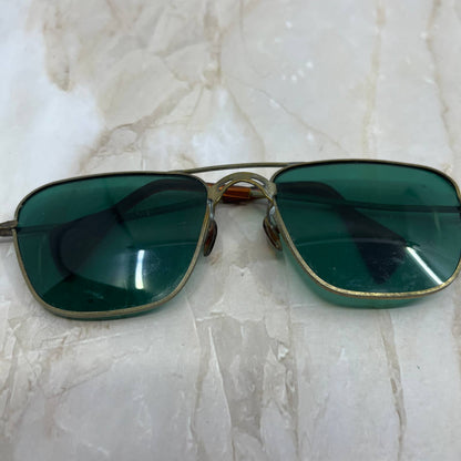 Retro Brass & Green Lens Aviator Sunglasses Eyeglasses Frames TJ1-G3-9