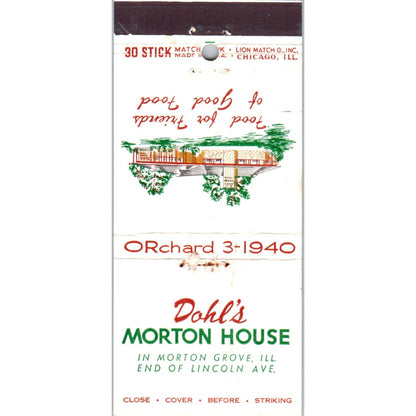 Dahl's Morton House Morton Grove IL Advertising Matchbook Cover MM9-6