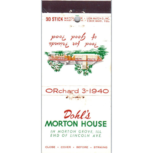 Dahl's Morton House Morton Grove IL Advertising Matchbook Cover MM9-6