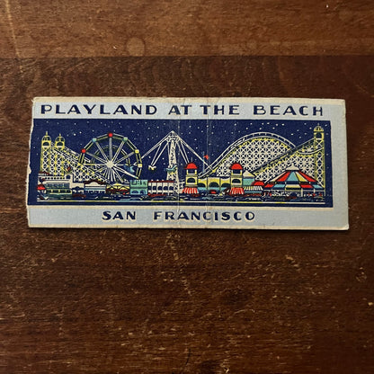 Playland at the Beach Amusement Park San Francisco Advertising Matchbook SB3-M3