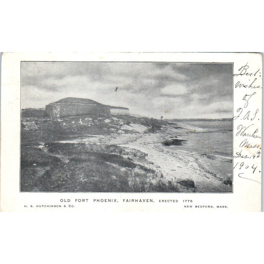 Old Fort Phoenix Fairhaven 1904 Original Postcard TJ9-P2