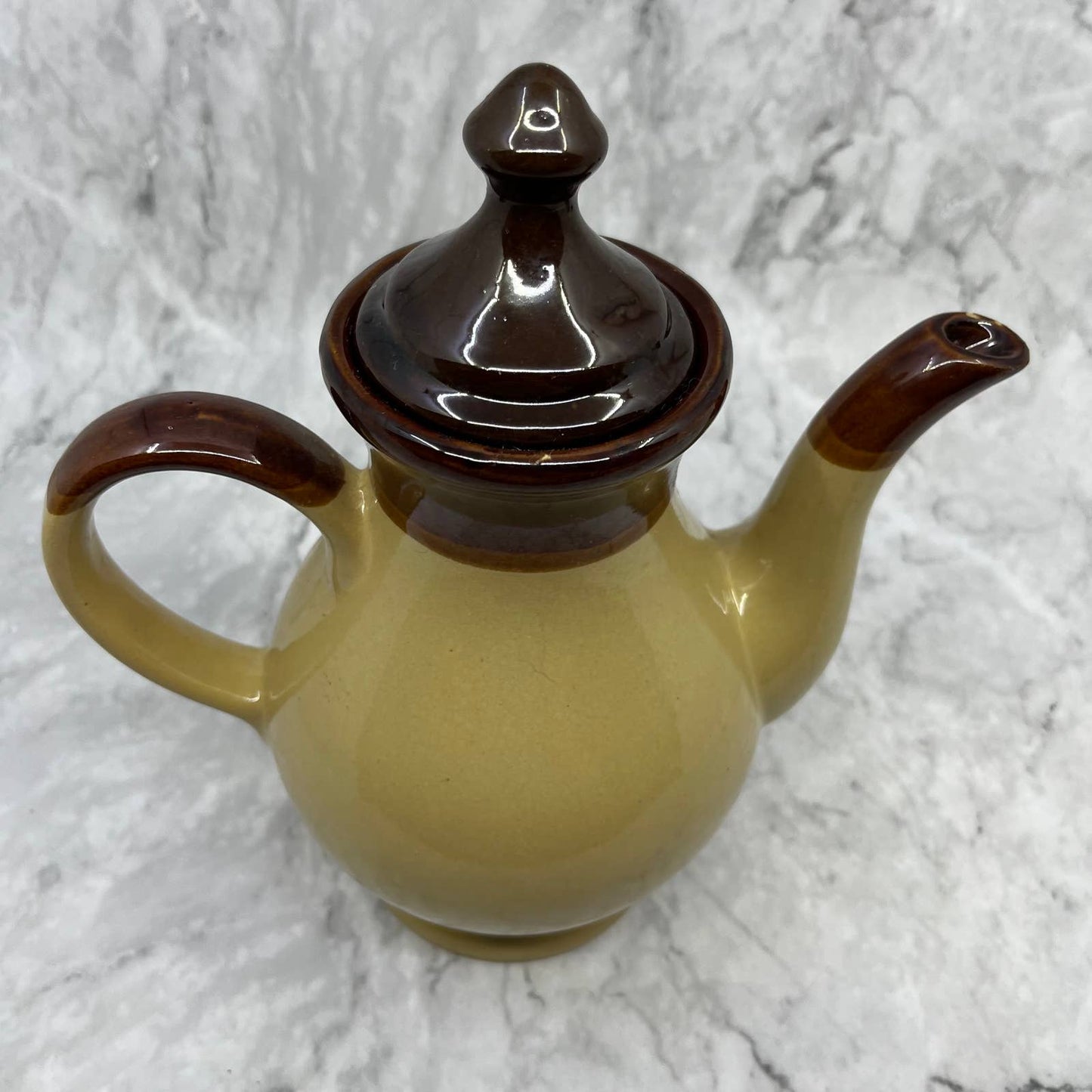 Vintage Retro Coffee Tea Set Brown Stoneware Complete 11pc Set Service For Six