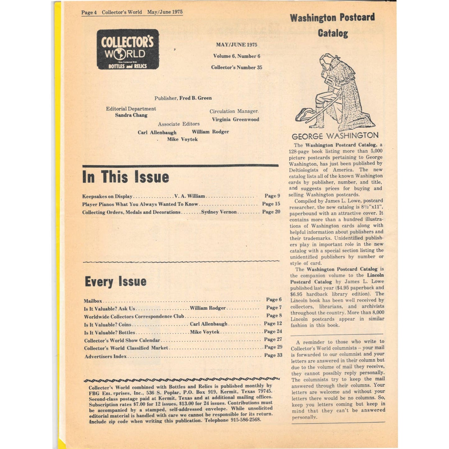 Long John Latham's Collector's World Magazine May 1975 M5