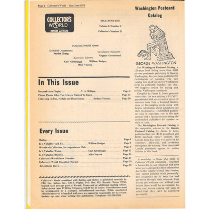 Long John Latham's Collector's World Magazine May 1975 M5