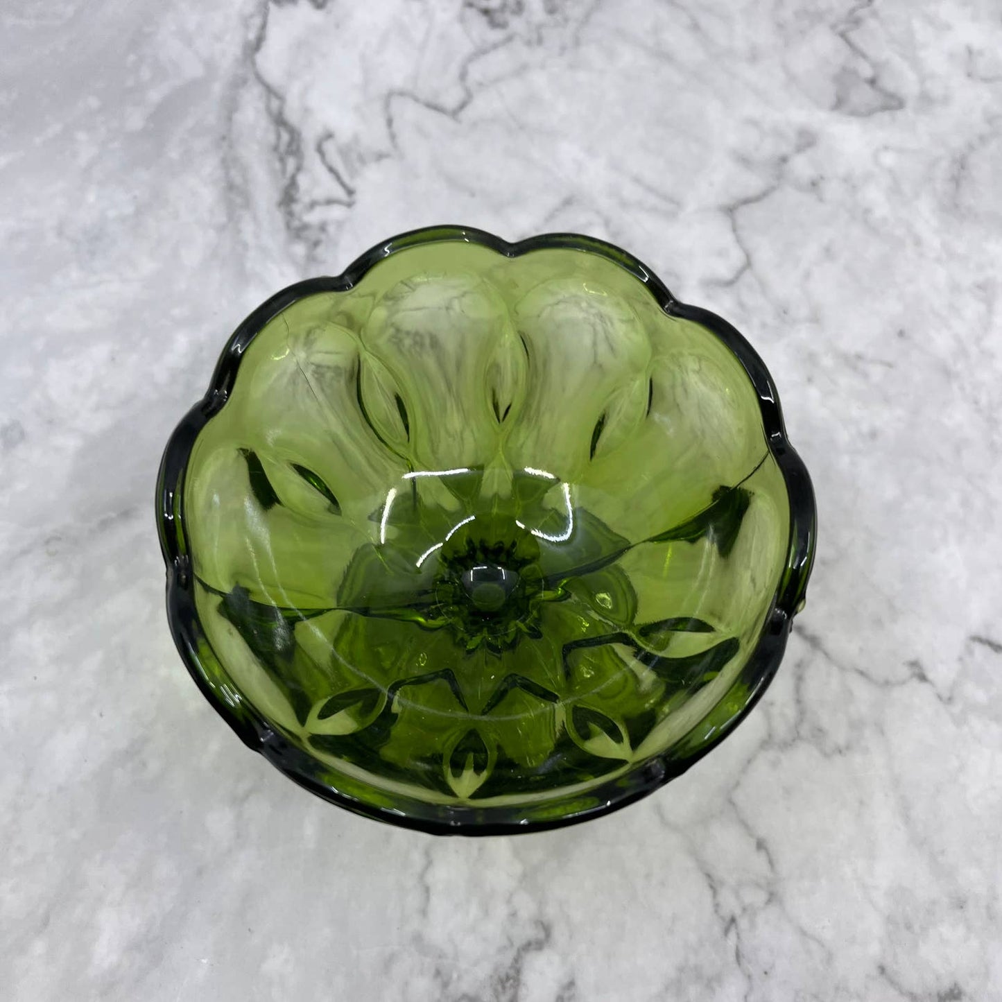 Vintage Anchor Hocking Fairfield Green Ice Cream Dessert Sorbet Bowl 3.5x4.5 TC4