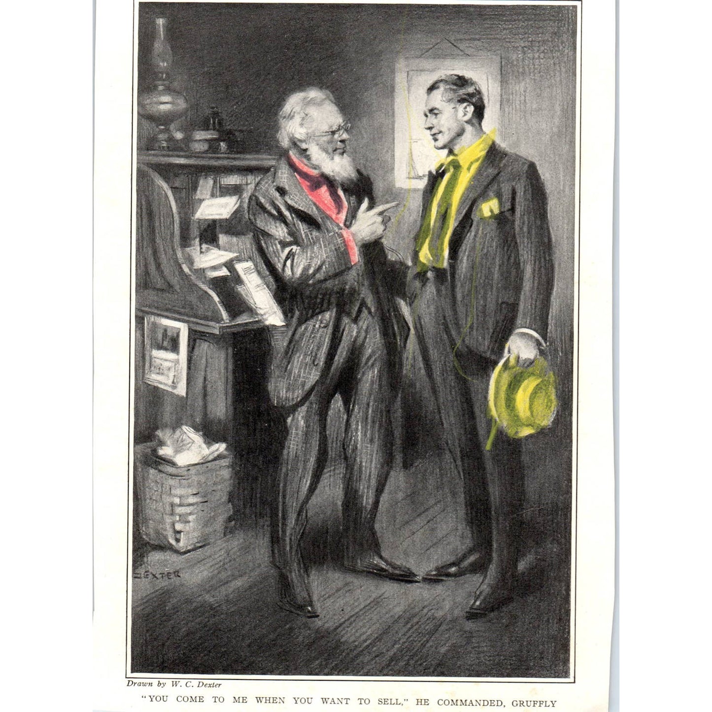 c1920 Harper's Print - Dexter You Come To Me When You Want To Sell TD8-H1