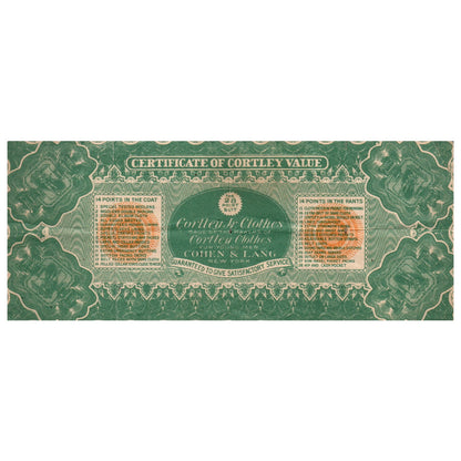Antique Certificate of Value Cortley Jr. Powers Clothing Store Warsaw IN TH2-SF1