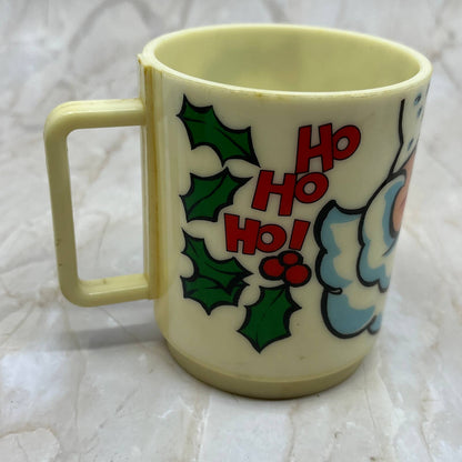 Vtg Deka Elizabeth NJ Santa Claus  Plastic Cup Mugs Merry Christmas TJ1