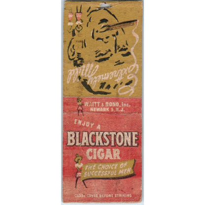 Blackstone Cigar Waitt & Bond Newark NJ Advertising Matchbook Cover MM9-4