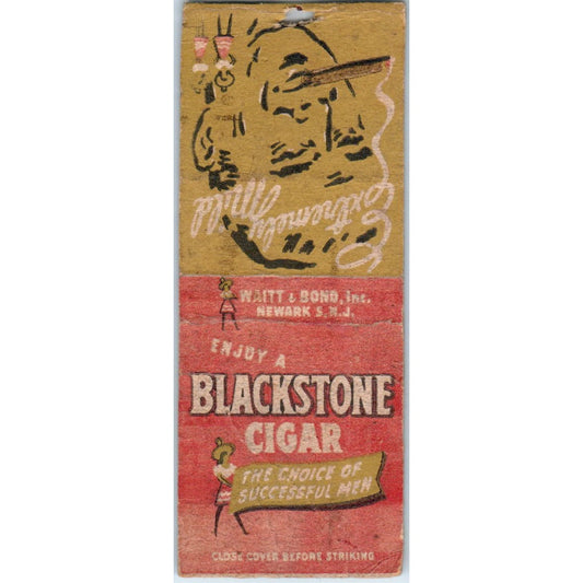 Blackstone Cigar Waitt & Bond Newark NJ Advertising Matchbook Cover MM9-4