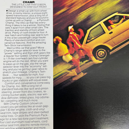 1980 Plymouth Imports Original Dealer New Car Showroom Brochure TH8