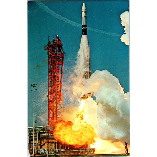 Atlas Agena Space Shuttle Lift Off NASA Original Postcard TK1-28
