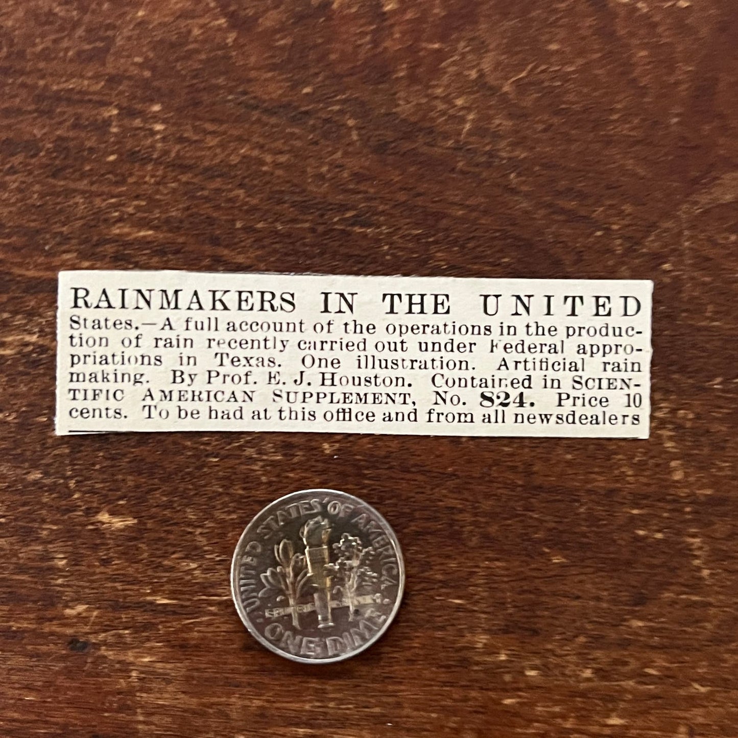 Rainmakers in the US E.J. Houston Original Advertisement AD8-P28