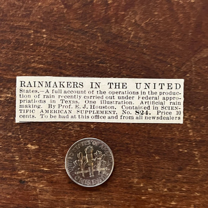 Rainmakers in the US E.J. Houston Original Advertisement AD8-P28