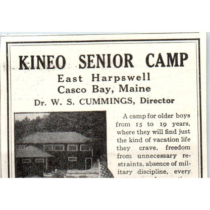 c1920 Harper's Magazine Ad - The Manlius Camps Gen. William Verbeck NY EA3-1