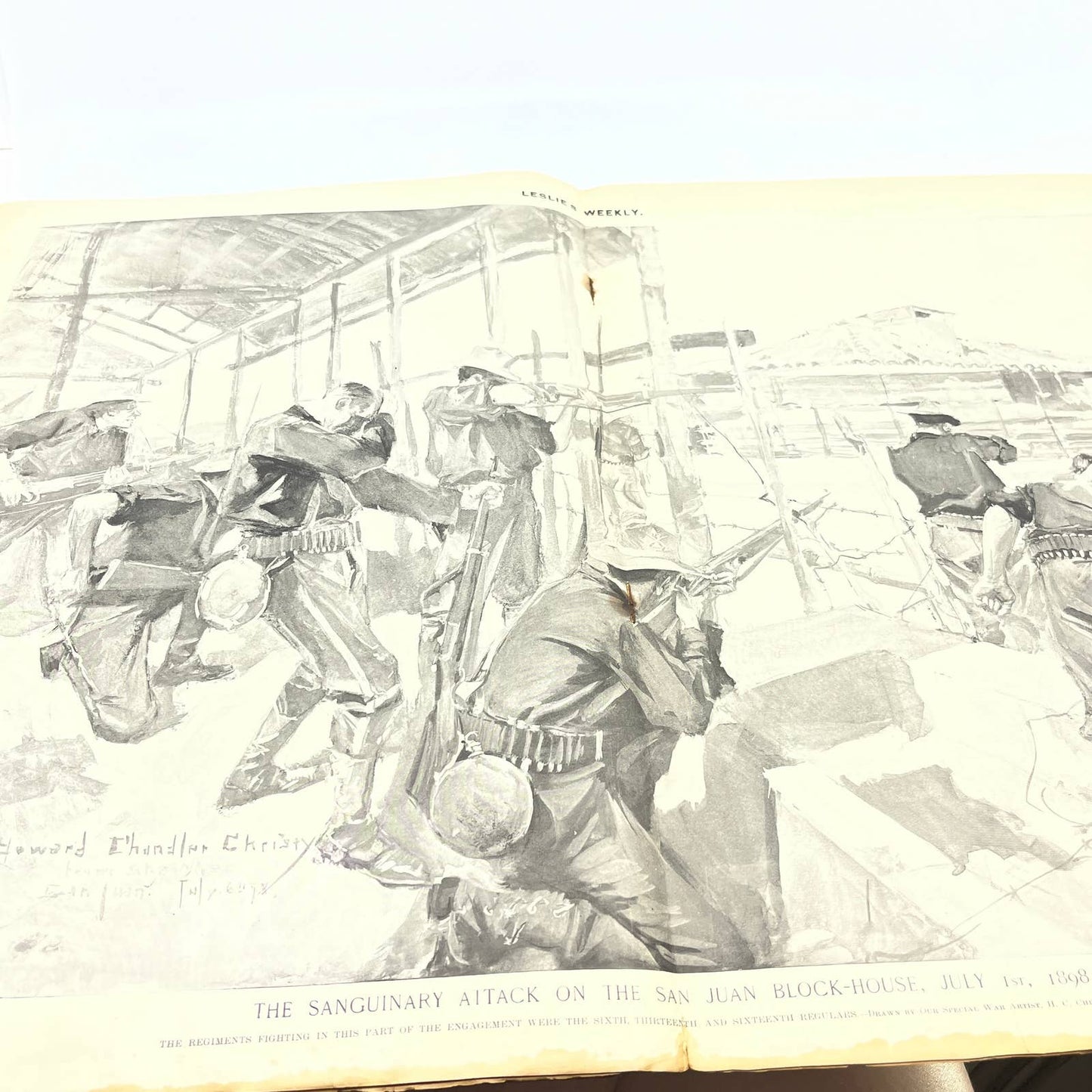 1898 Leslie's Weekly Illustrated Spanish American War Battle of San Juan FL4